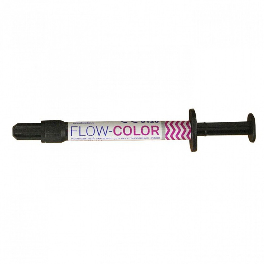 FLOW-COLOR (Флоу Колор) РОЗОВЫЙ, шприц 1 гр - Цветной микрогибридный светоотверждаемый композит типа "flow" с фтором ARKONA 0001914090