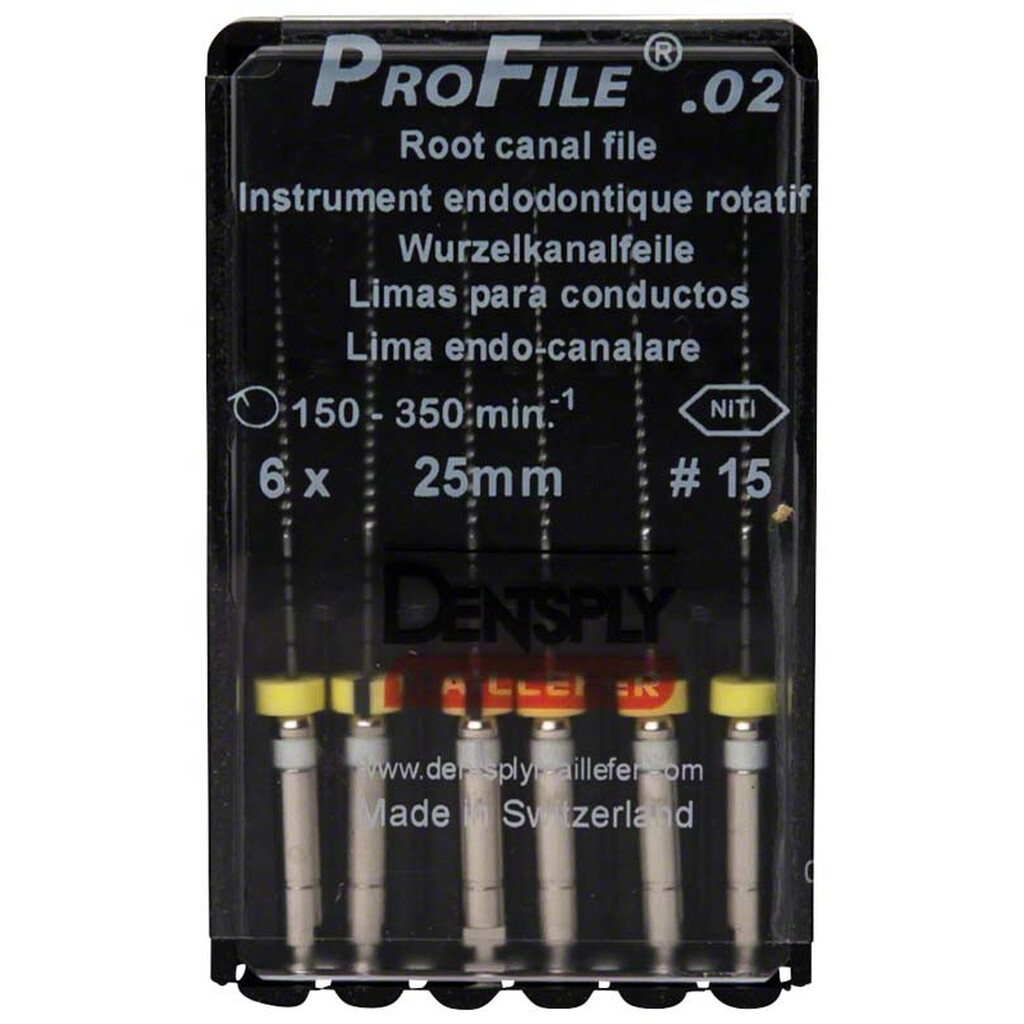 profile 02.ra n15 l25, 6 шт. - каналорасширитель. машинный из niti-сплава. DENTSPLY A034422501500