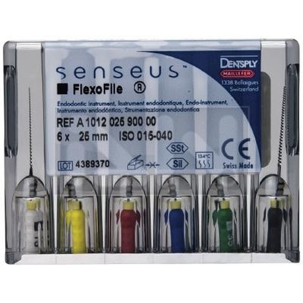 h.file № 035 25 мм senseus, 6 шт. - ручной супергибкий расширитель корневого канала c силиконовой ручкой, в стерильном блистере DENTSPLY A101602503504