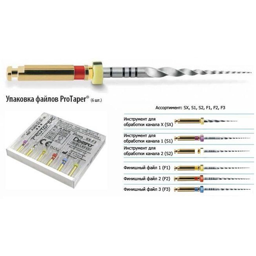protaper universal машинный f4 (21мм) (6 шт.) DENTSPLY A041122110412