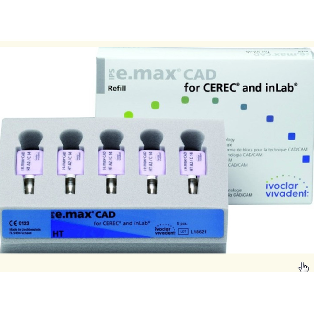 блоки ips e.max cad cerec/inlab ht bl4 c14 5шт IVOCLAR VIVADENT 626430