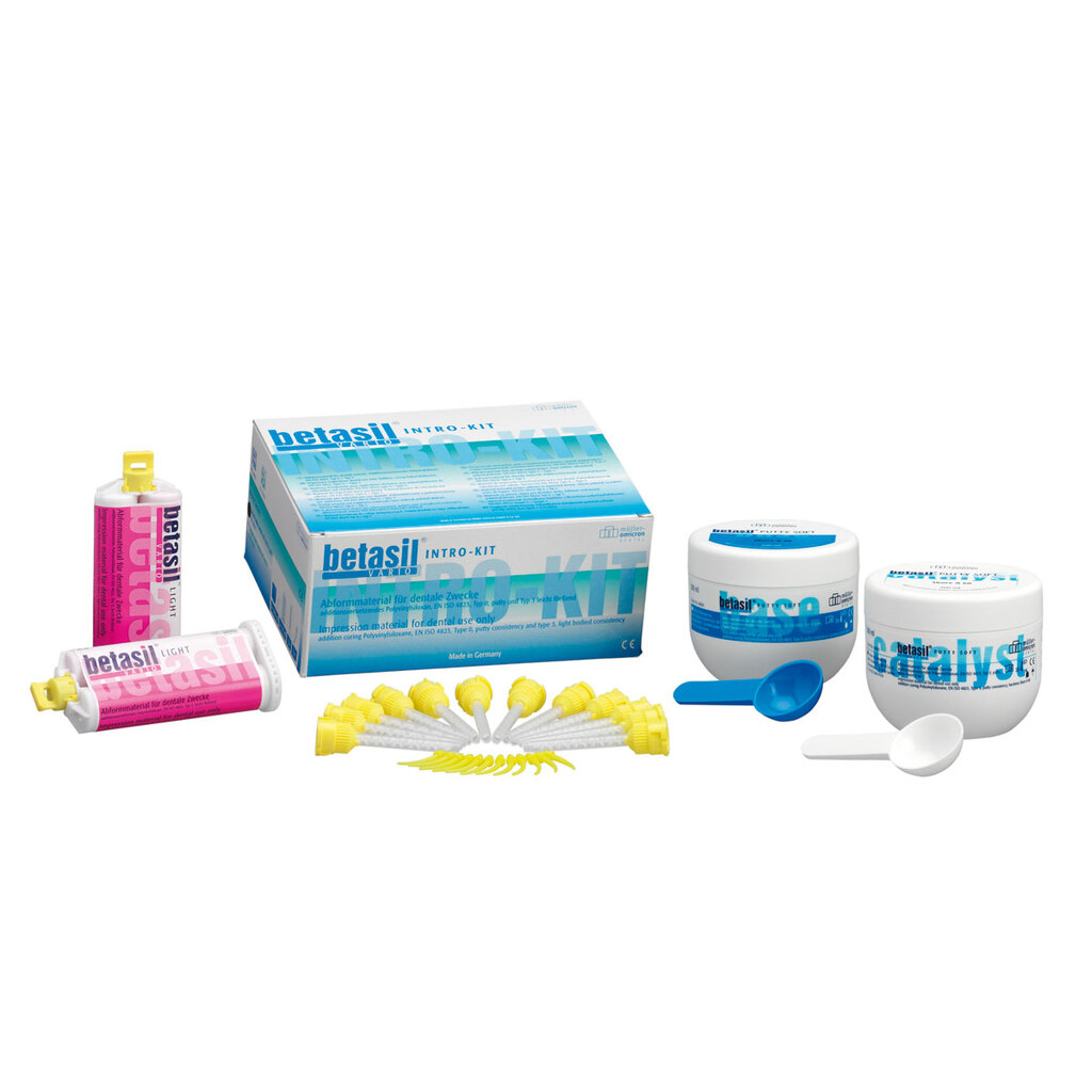 Слепочная масса А-силиконовая Betasil Putty Soft A60 НАБОР 2х300мл база, 2х50 корриг, канюли MUELLER OMICRON 88691