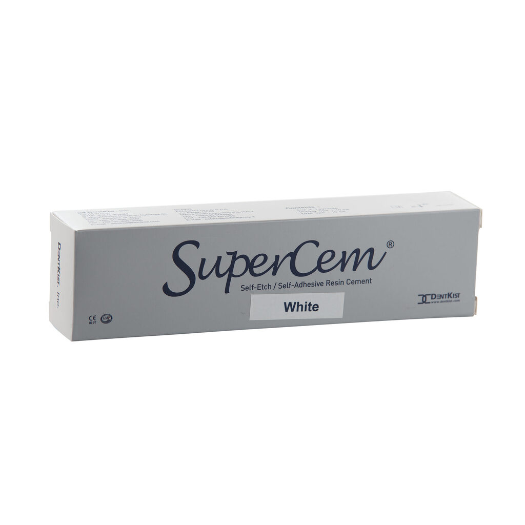 SuperCem (СуперЦем), белый, 1шпр.х5мл+10+10 - Композитный самопротравливающий цемент, DentKist White