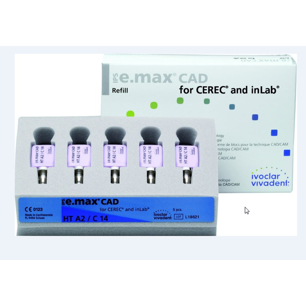 блоки ips e.max cad for inlab mo 1 c14 5 шт. IVOCLAR VIVADENT 596798