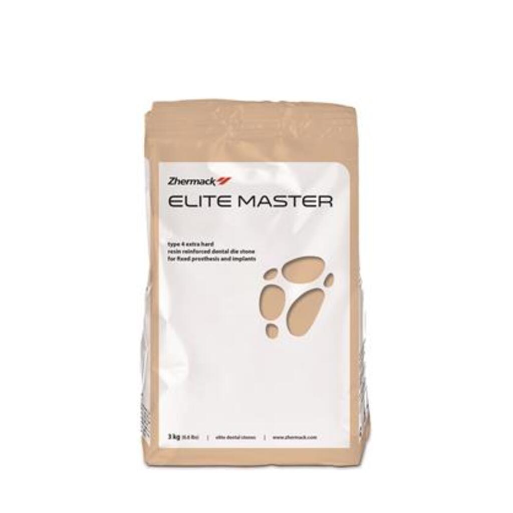 гипс elite master (3 кг) сверхпрочный 4 класса, укрепленный пластмассой sandy brown (песочно-коричневый) ZHERMACK C410410