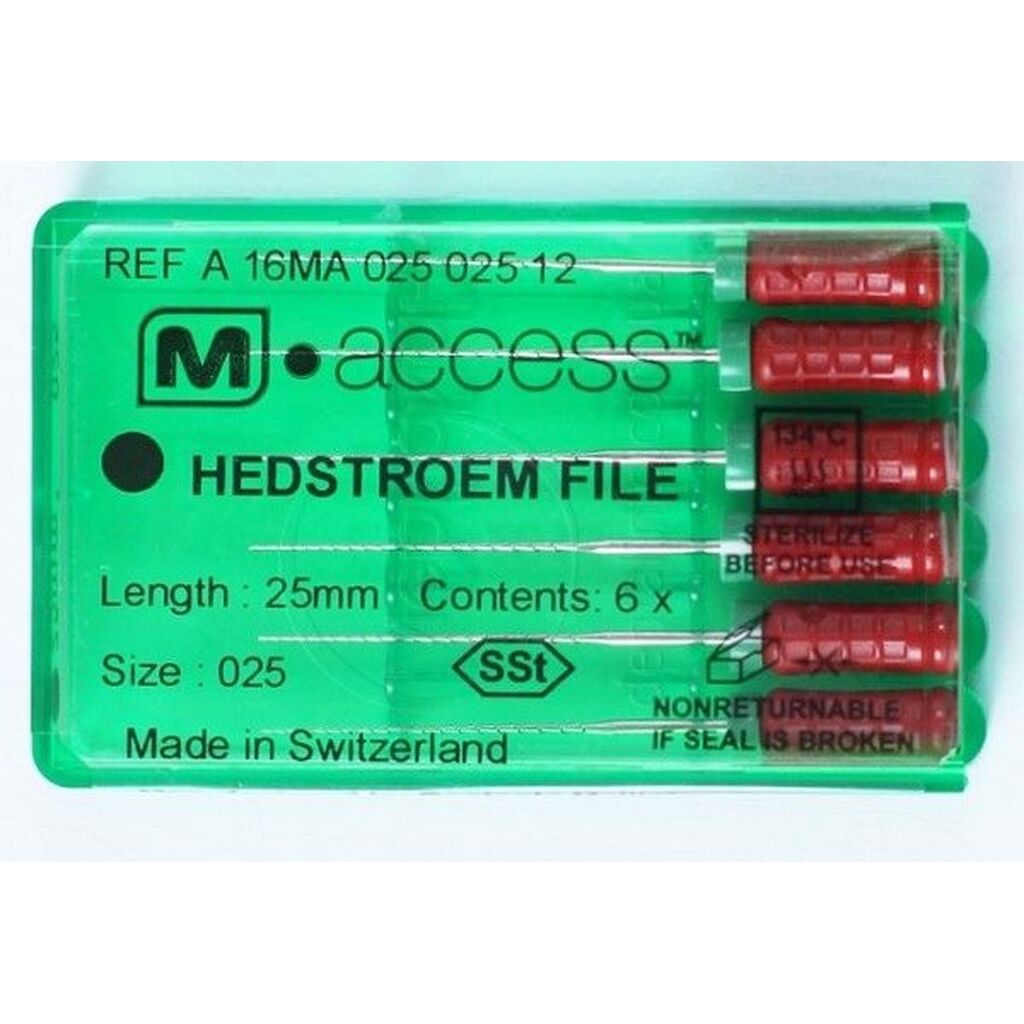 h.file n25 l25, 6 шт. m-access- каналорасширители ручные. DENTSPLY A16MA02502512