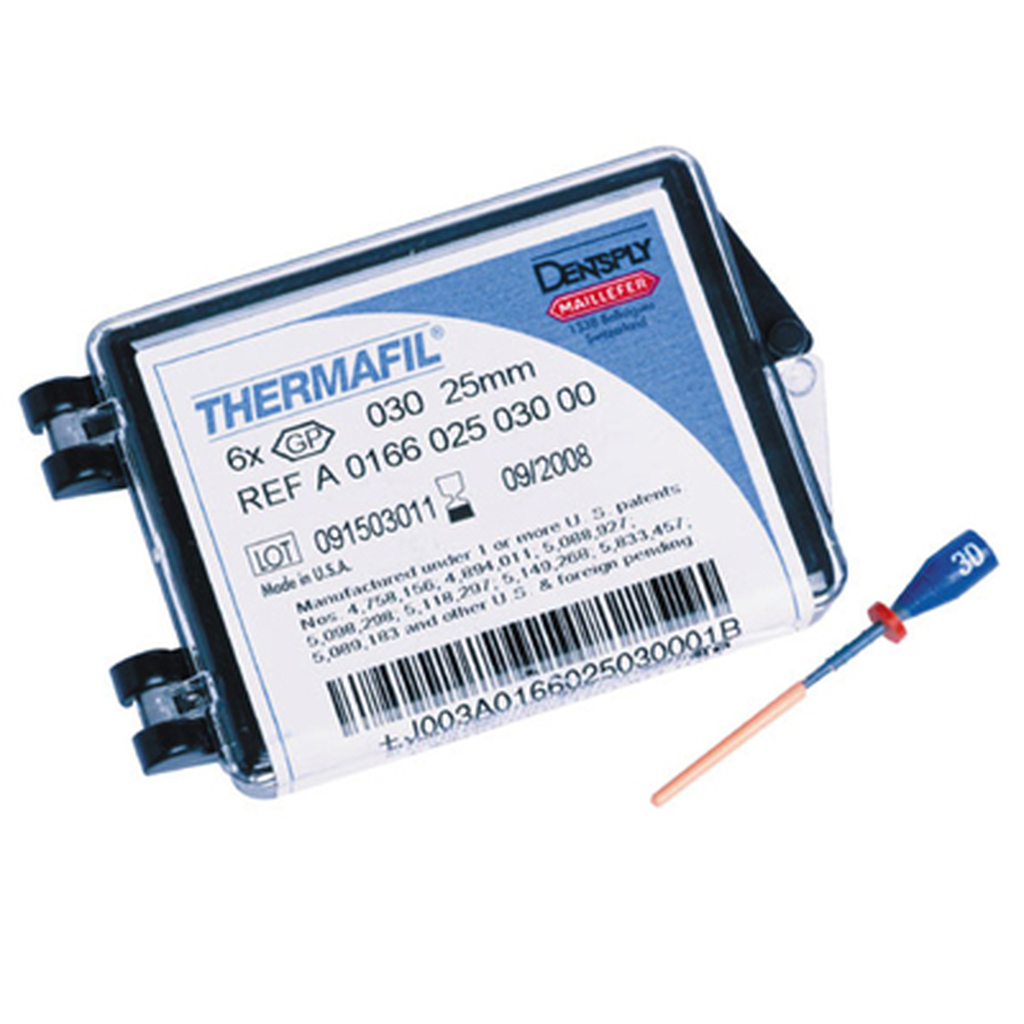 термафил (6шт) 25мм №30 - обтураторы из гуттаперчи dentsply (termafil) A016602503012