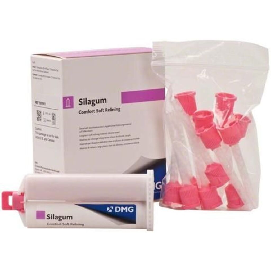 Оттискный материал на основе А-силикона SILAGUM AV Comfort – мягкая прокладка под съемный протез в картридже, 50 мл, 909951 DMG