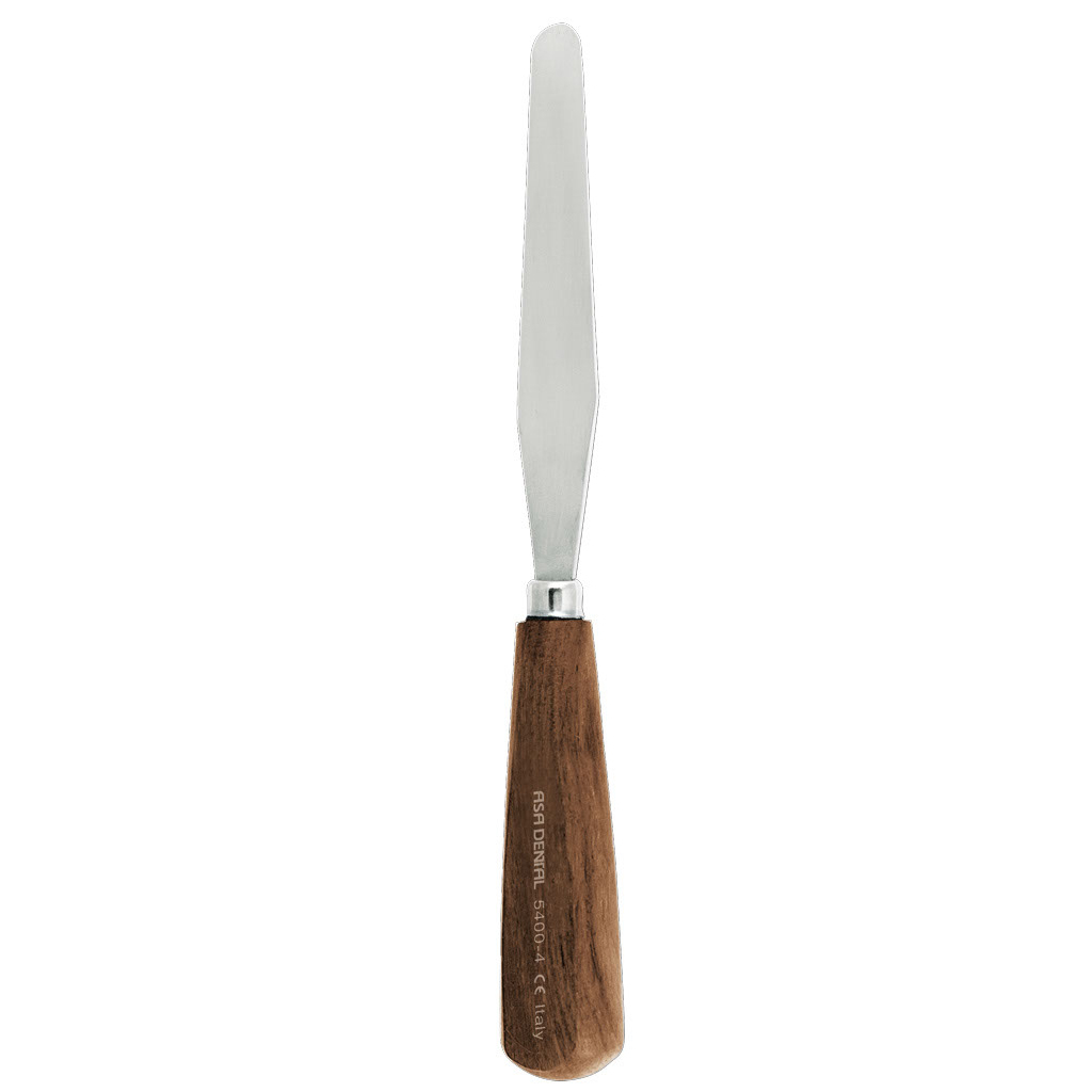 Шпатель для гипса гибкий 19,5 см, деревянная ручка ASA DENTAL 5400-4