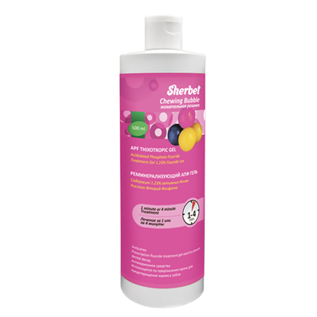 Sherbet APF Thixotropic Gel (Щербет Тиксотропник), 500 мл - Реминерализующий АПФ тиксотропный гель, жевательная резинка 56-10001