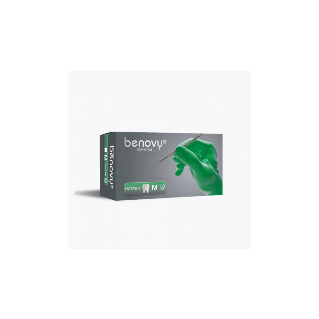 Перчатки нитриловые Зелёные XS (5-6), 100шт 15311 BENOVY