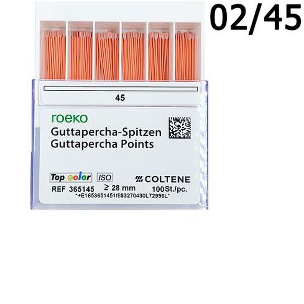 365145 ROEKO Guttapercha Points Top Color ISO 45, 100 шт COLTENE