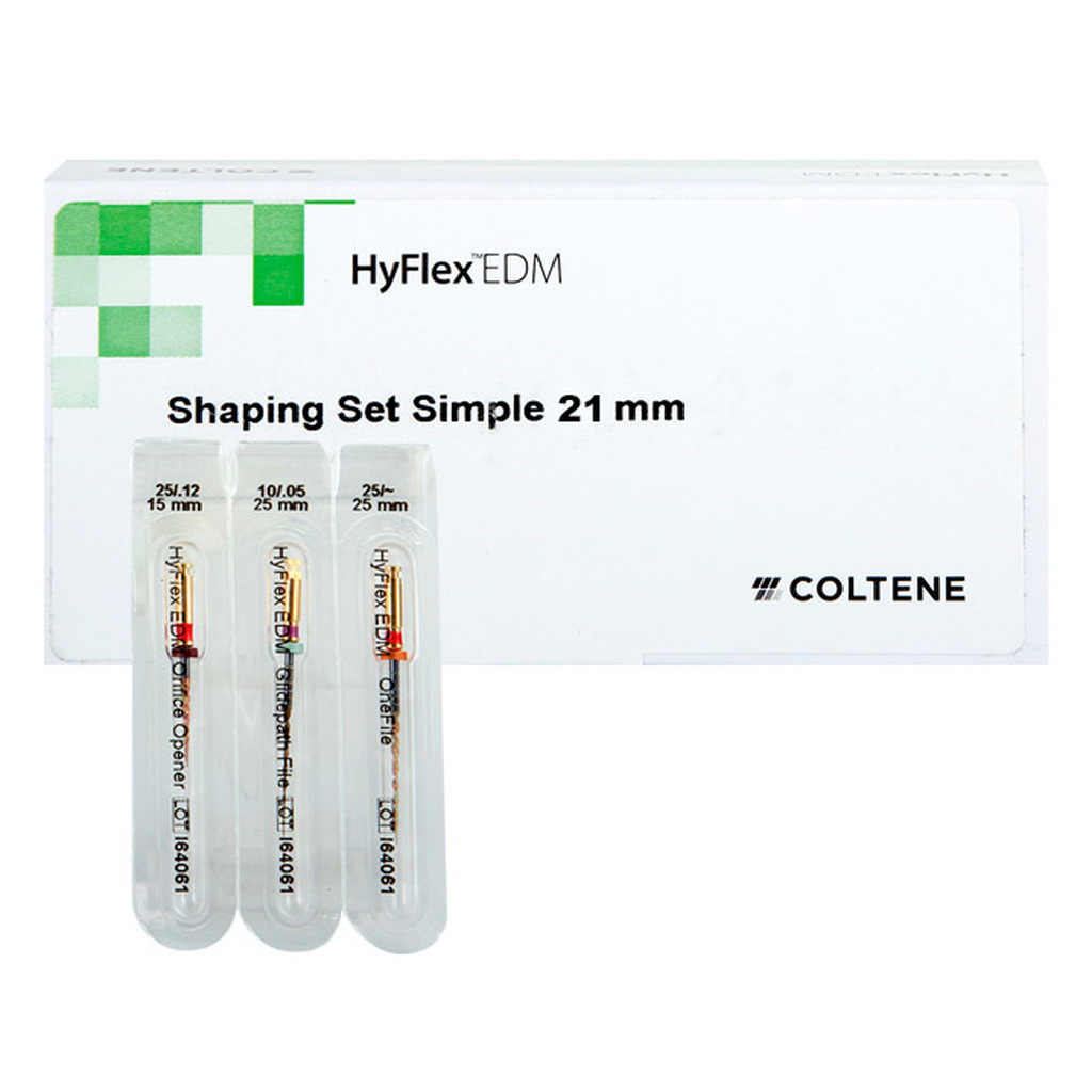 HyFlex EDM NiTi простой набор для шейпинга (файлы 10/.05 25/~ 25/.12 15 мм), длина 21 мм, 3 шт. COLTENE 60022267