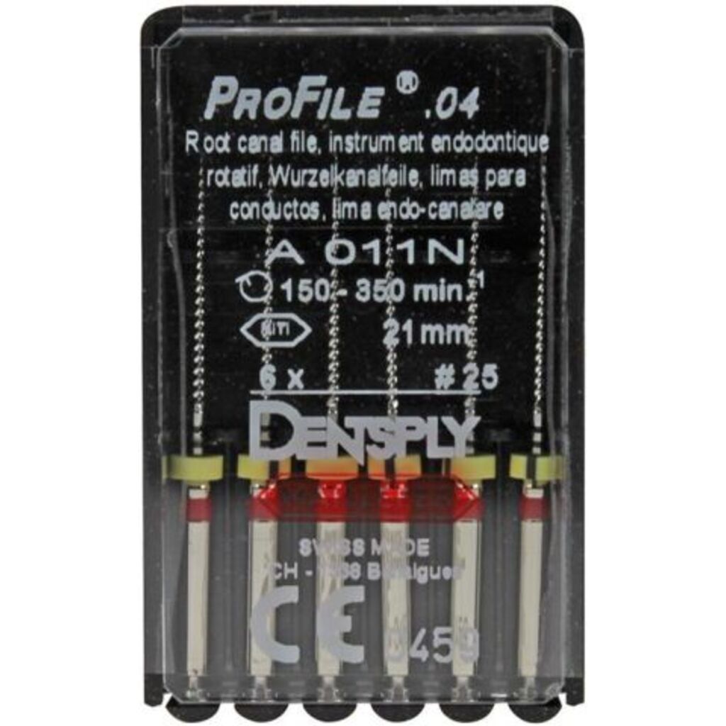 profile 04.ra n25 l21, 6 шт. - каналорасширитель. машинный из niti-сплава. DENTSPLY A011N22102512