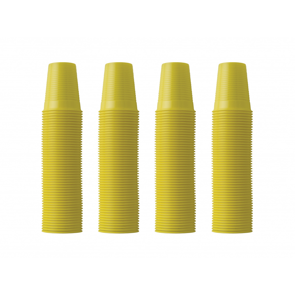 Стаканы одноразовые окрашенные и неокрашенные, емкостью 200 мл, 100 шт. желтые (Euronda) 21410014