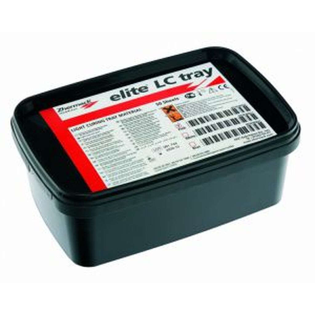 элит lc tray blue - голубой (50 шт) - светоотверждаемые пластины для индивид. ложек, zhermack D500031