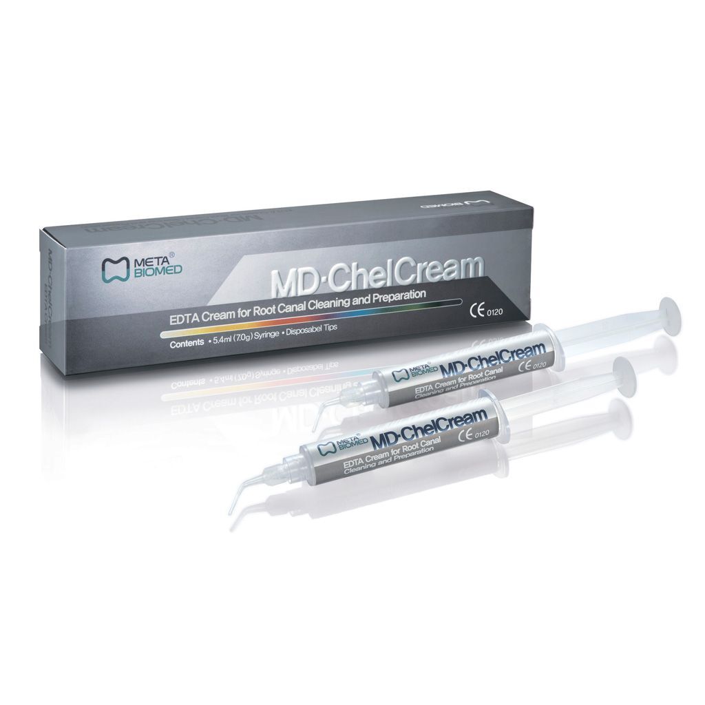 MD-ChelCream (МД-ЧилКрим)ЭДТА 19%,  2шпр х7гр, насадки - Гель для препарирования каналов на основе EDTA META BIOMED MB-CLCP