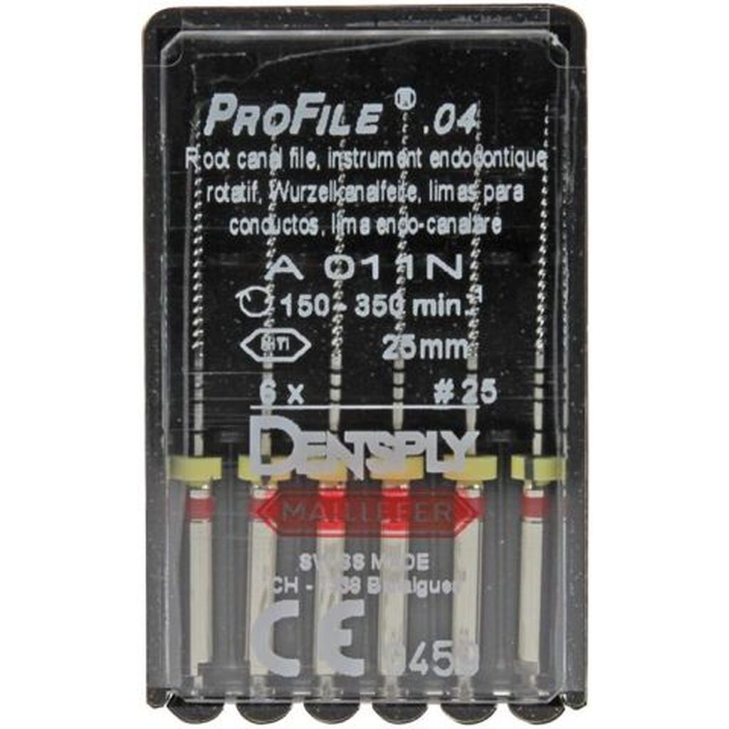 profile 04.ra n25 l25, 6 шт. - каналорасширитель. машинный из niti-сплава. DENTSPLY A011N22502512