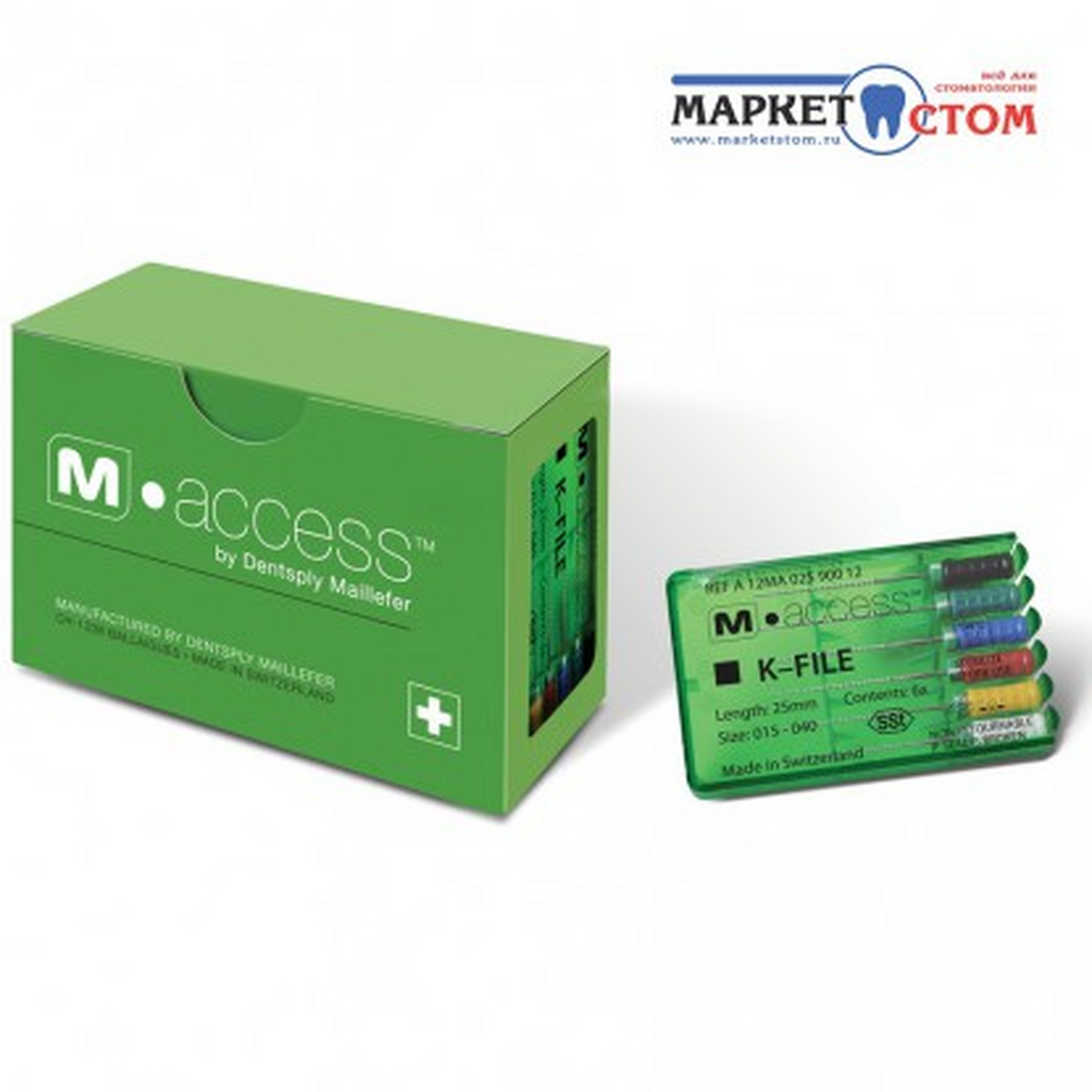 К-файлы/K-Files M-ACCESS 140/21мм 6шт Maillefer - каналорасширители ручные DENTSPLY A12MA02114012