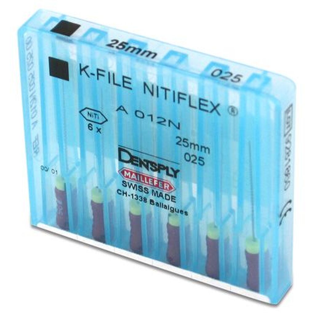 file nitiflex n50 l25 6 шт. - каналорасширтель ручной супергибкий из niti сплава. DENTSPLY A012N02505012