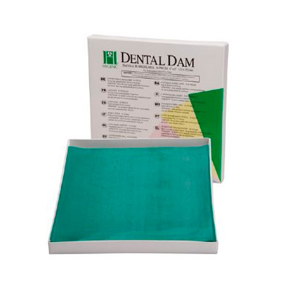 Hygenic Dental Dam коффердам листы латексные, тонкие, зеленые, 36 шт. COLTENE H02146