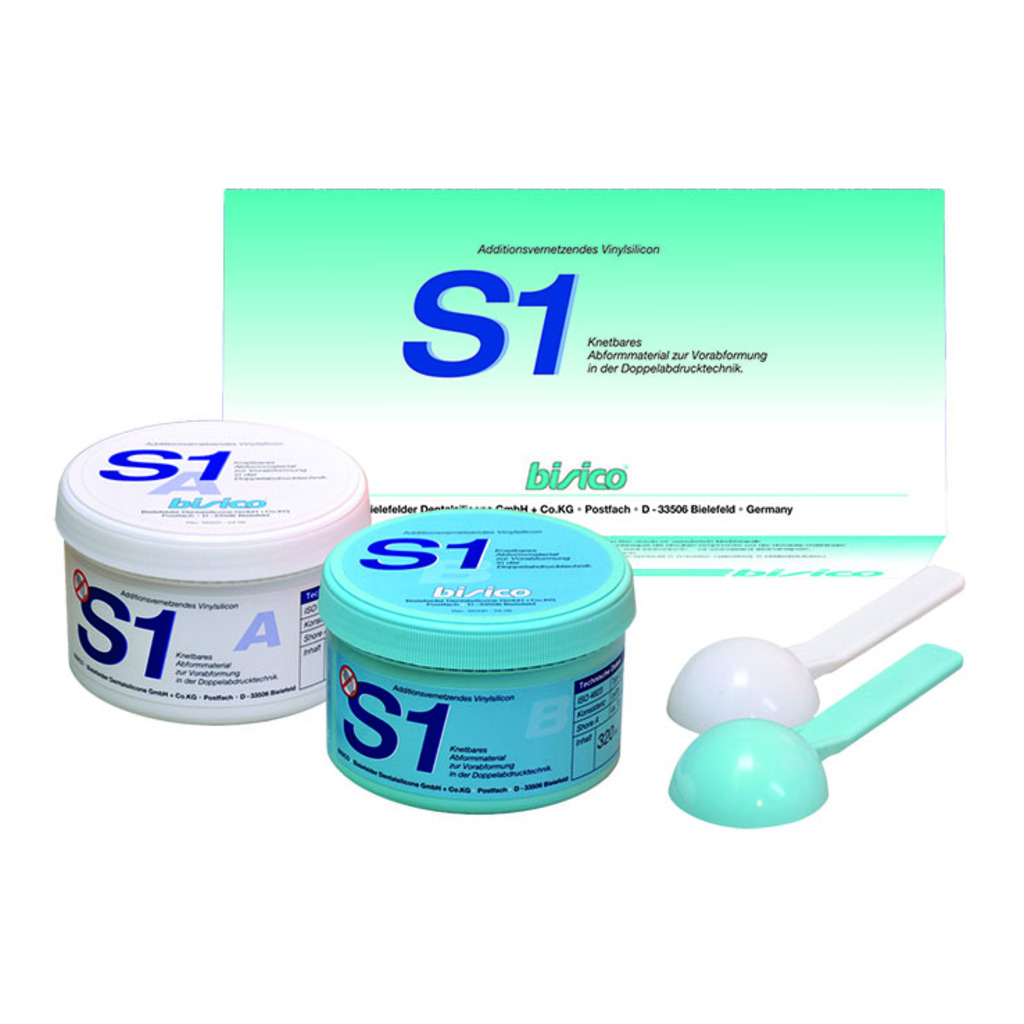 Базовый материал BISICO S1 PUTTY (Бисико Патти)  для техники двойного оттиска 600 МЛ (2Х300 МЛ), 01120