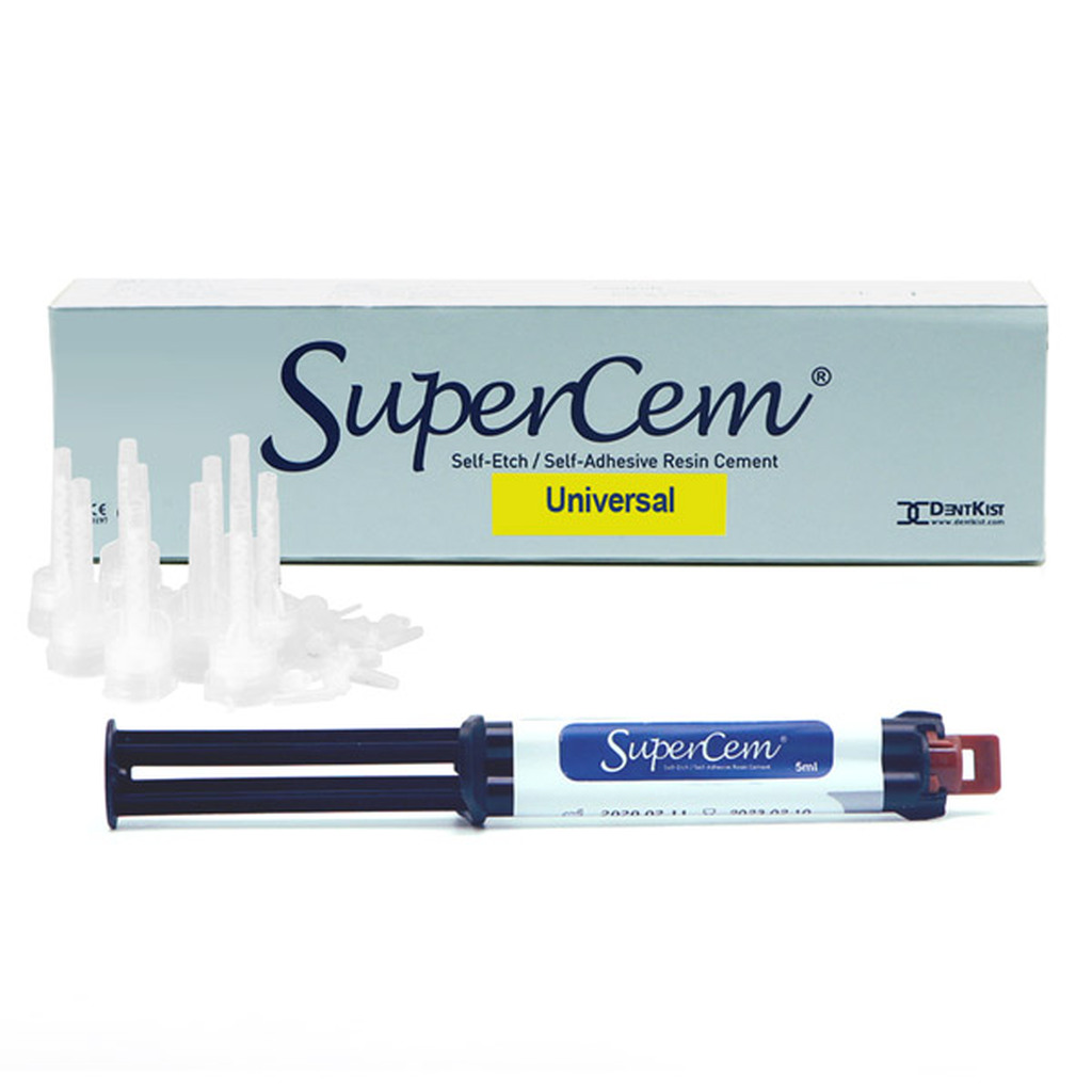 SuperCem (СуперЦем), универсальный, 1шпр.х5мл+10+10 - Композитный самопротравливающий цемент, DentKist Universal