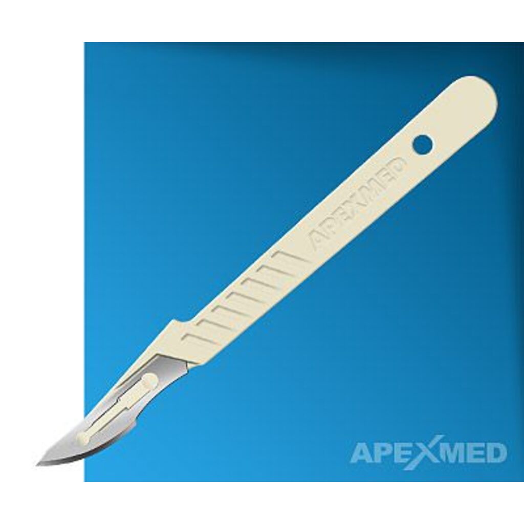 Скальпель №15 стерильный одноразовый с пластмассовой ручкой (1 шт)  Apexmed 0001912992