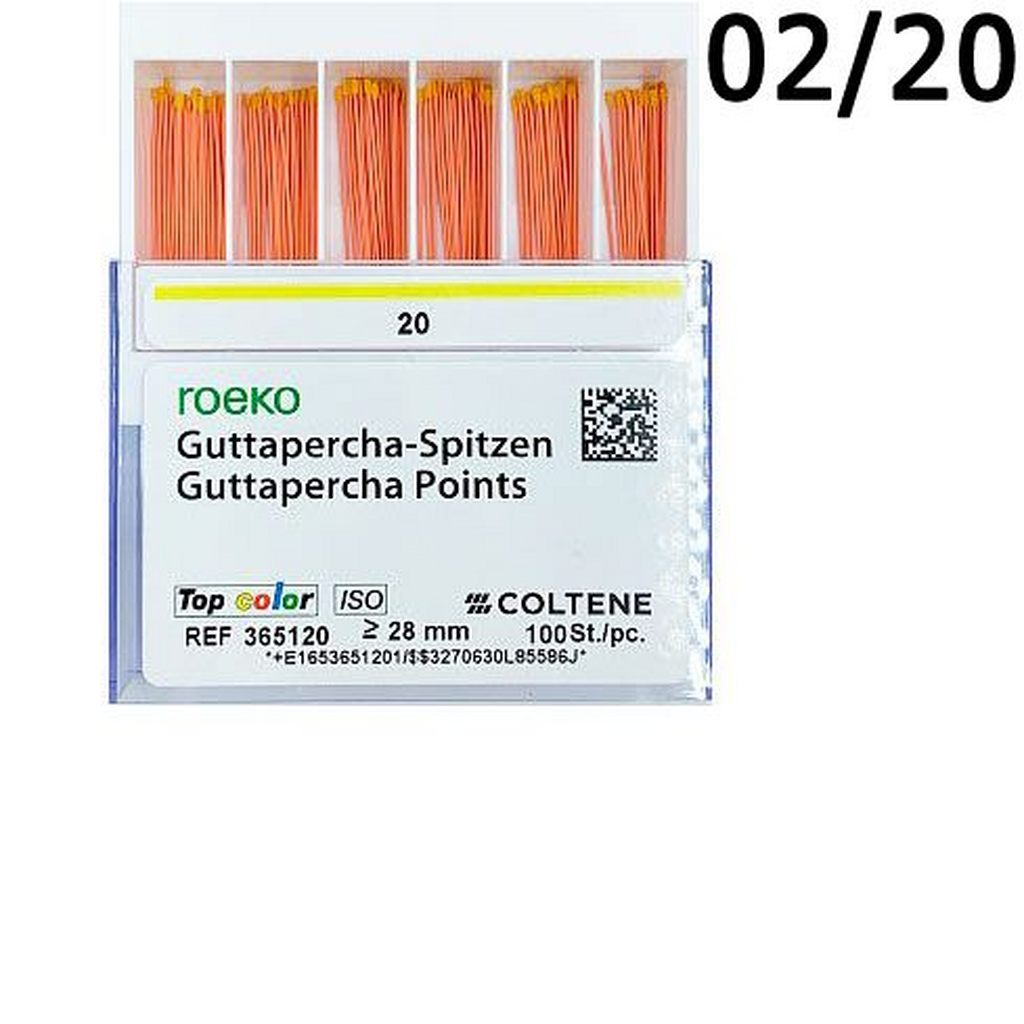 365120 ROEKO Guttapercha Points Top Color ISO 20, 100 шт COLTENE