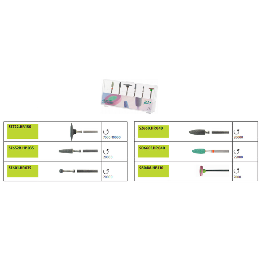 Набор для оксида циркония JOTA SET 1358 Zirkon Profi (6 инструментов) 1358 (SET ZIRCONFLEX)