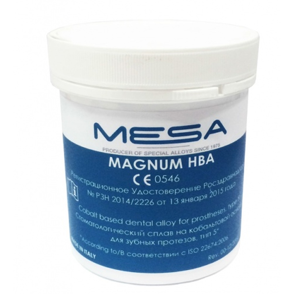 сплав magnum hba для бюгелей, co (62%), cr (31%), 1кг, без бериллия Mesa 40160003A/40160032А