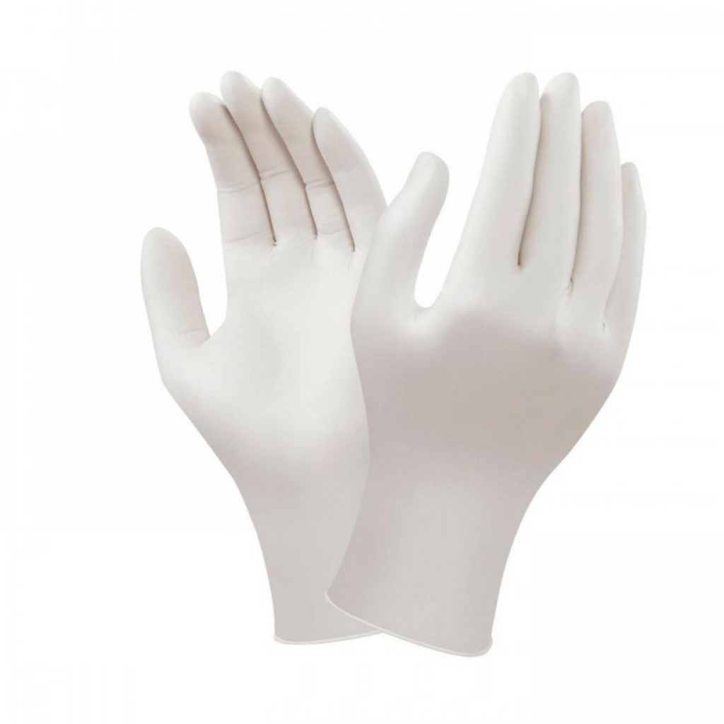 Перчатки белые safe&care m(7-8) нитриловые смотровые, неопудренные, текстур., нестерил., 100шт. LN315M