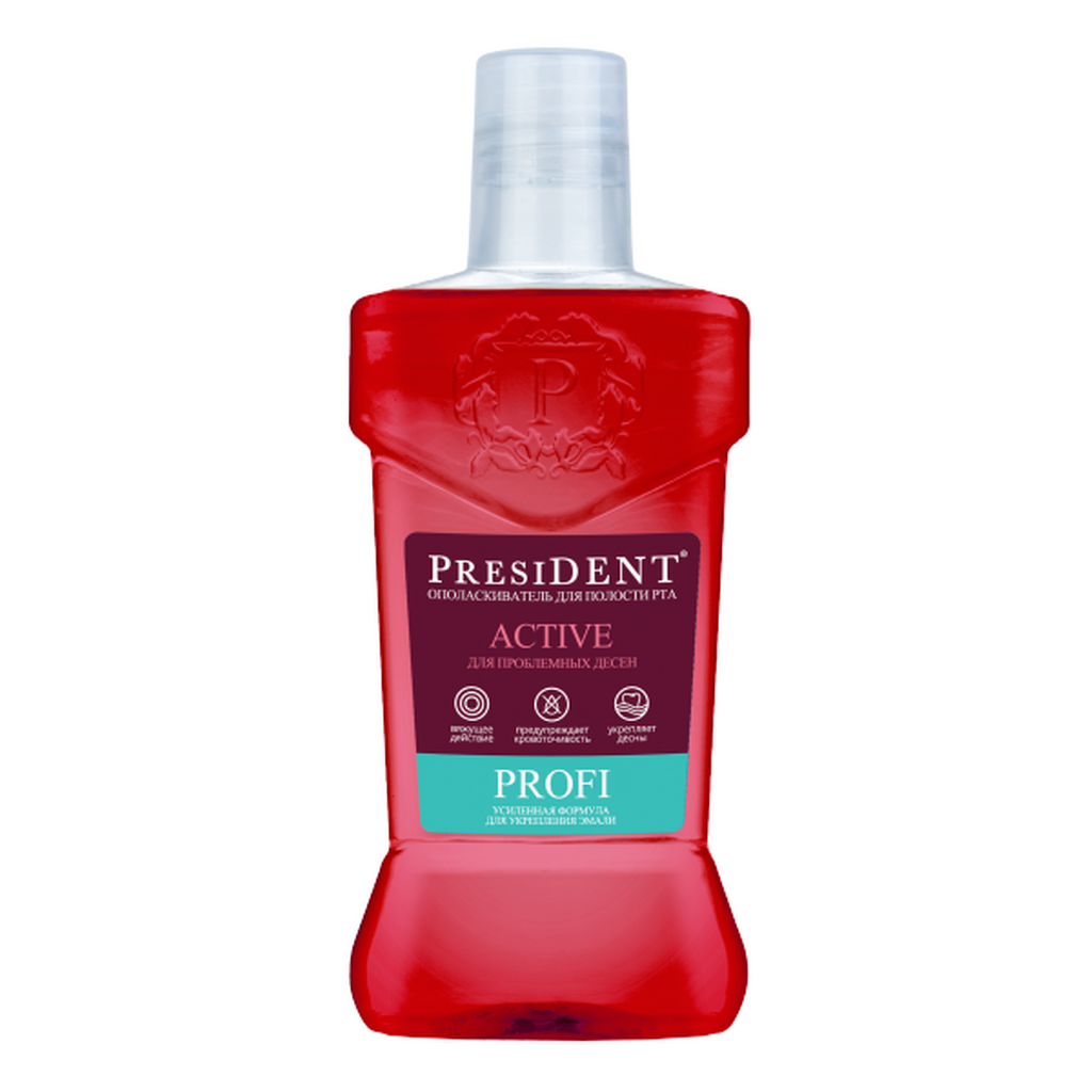PRESIDENT®PROFI "Active" 250 мл - Ополаскиватель для полости рта для проблемных десен 31101