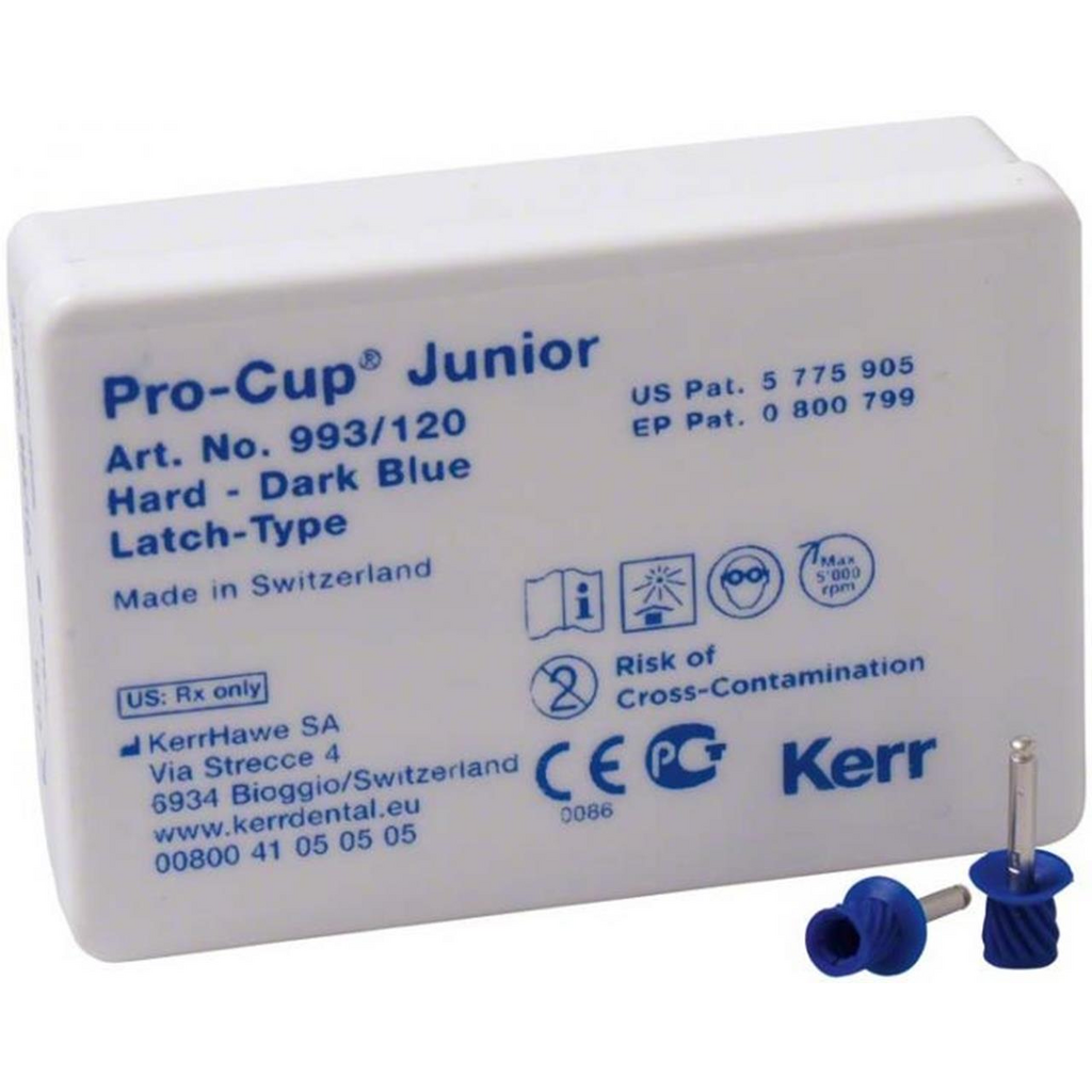 Pro-Cup Junior Latch-Type (Про-Кап Джуниор Лач-Тайп), жёсткие, тёмно-синие, 120 шт - Полировочные чашечки, 993/120 KERR