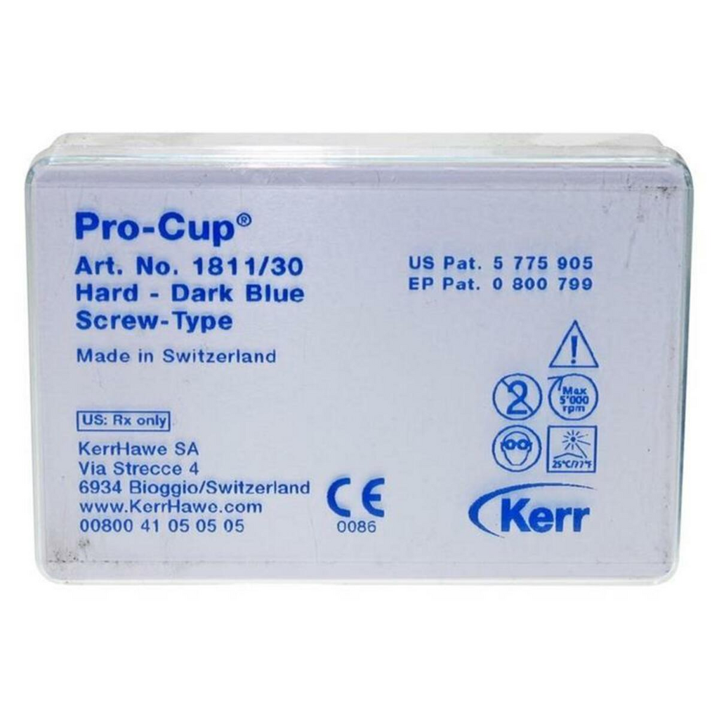 Pro-Cup Screw-Type (Про-Кап Лач-тайп), жёсткие, тёмно-синие, 30 шт - Полировочные  чашечки, 1811/30 KERR