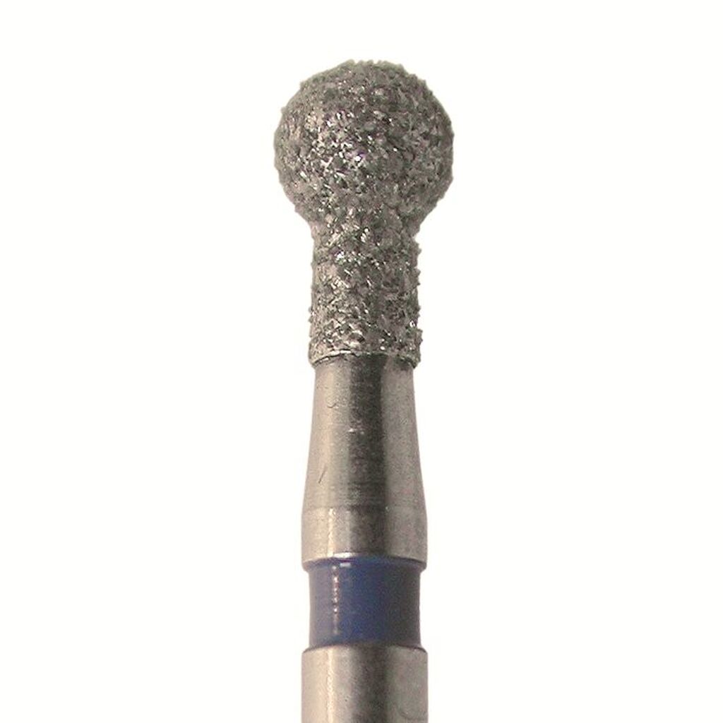 Бор алмазный 802 012 FG, синий, 5 шт. Форма: шар с "воротничком". JOTA 802.FG.012