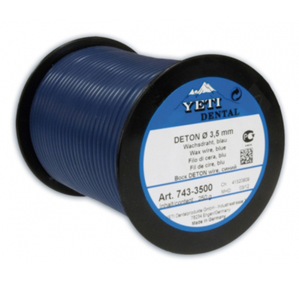 Восковая проволока DETON, D=3,5мм, средняя   твердость, голубая, 250г YETI 743-3500
