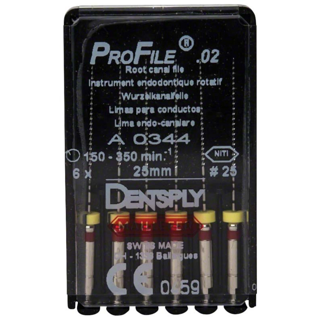 profile 02.ra n25 l25, 6 шт. - каналорасширитель. машинный из niti-сплава. DENTSPLY A034422502500