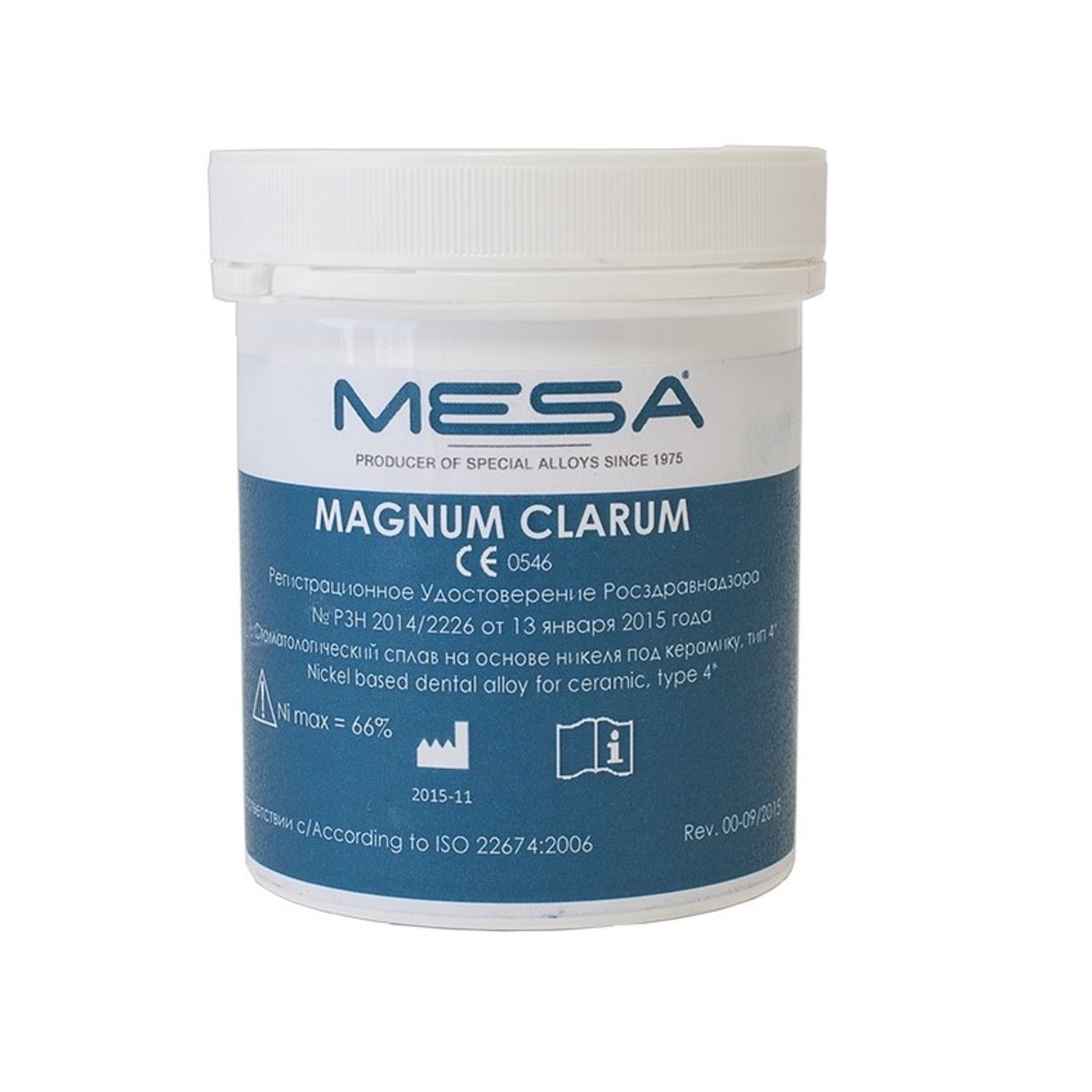 сплав mesa magnum clarum для керамики, ni (66%), cr (25%), mo (9%) 1 кг, без бериллия 40770007A/40770057А