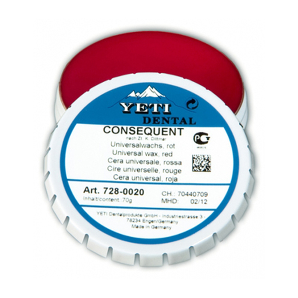 Воск универсальный CONSEQUENT красный, жестяная банка 70г YETI 728-0020