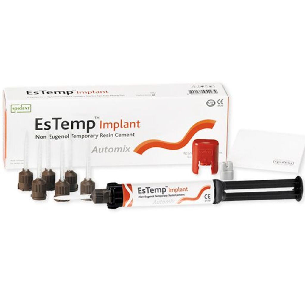 EsTemp Implant (Эс Темп Имплант) без эвгенола, 8 гх1 шприц, 6 насадок, полипанель 112100 SPIDENT