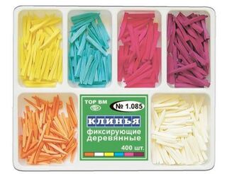 Клинья 1.085 деревянные, 400 шт., (6 видов)  (ТОР ВМ)