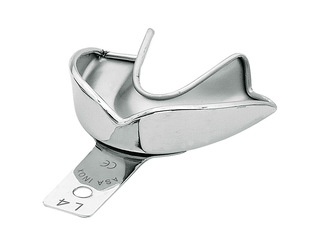 Ложка слепочная Perma-Lock High Grip нижняя  средняя (M) без перфорации с бортиками из нержавеющей стали, 2807S-L4 ASA DENTAL