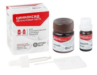 Цинкоксид, 25 г + 10 мл - Эвгеноловая паста для пломбирования корневых каналов. ОМЕГАДЕНТ 40602