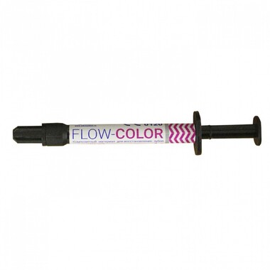 FLOW-COLOR (Флоу Колор) РОЗОВЫЙ, шприц 1 гр - Цветной микрогибридный светоотверждаемый композит типа "flow" с фтором ARKONA 0001914090
