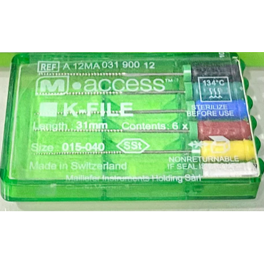 К-файлы / K-Files M-ACCESS 015-40/31мм 6шт Maillefer A12MA03190012 - каналорасширители ручные. DENTSPLY