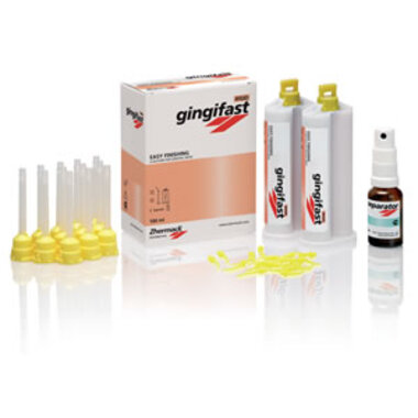 Gingifast Rigid (Гингифаст Риджид) для воспроизведения десны на модели, твердый, 2 картриджа 50 мл, 12 +12 наконечников, сепаратор, C401520 ZHERMACK