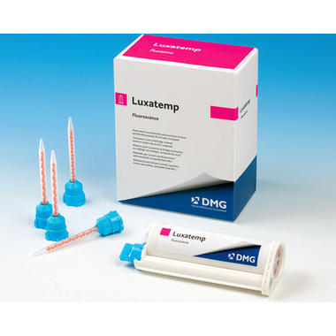 Luxatemp Fluorescence (Люксатемп) оттенок BL, картридж 76 г, 15 насадок Automix, композит для временных коронок, 110589 DMG