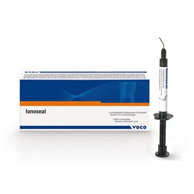Ionoseal (Ионосил), 3 шпр Х 2,5 гр - Светоотверждаемый стеклоиономерный композитный цемент для прокладок VOCO 1326