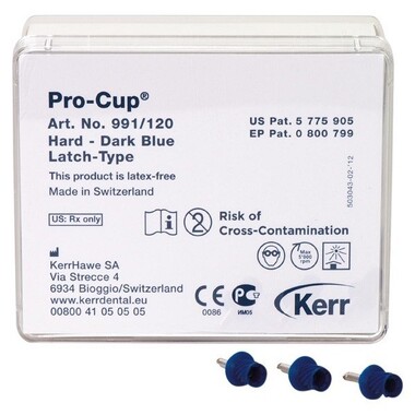Pro-Cup Latch-type (Про-Кап Лач-тайп) жесткие, темно-синие (винтообразные), 120 шт - Полировочные чашечки, 991/120 KERR